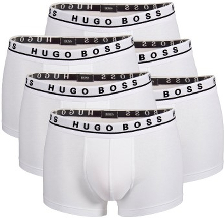 BOSS 6P Cotton Stretch Trunks Hvid bomuld Large Herre