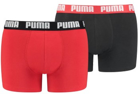 Puma 2P Basic Boxer Sort/Rød bomuld Large Herre