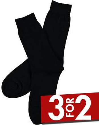 Topeco Strømper Men Classic Socks Plain Svart Str 41/45 Herre