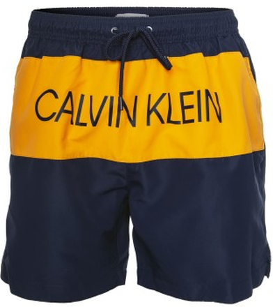 Calvin Klein Badbyxor Core Placed Logo Medium Drawstring Orange/Mörkblå polyester Large Herr