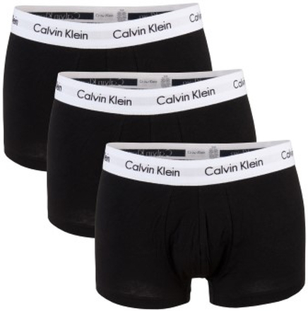 Calvin Klein 3P Cotton Stretch Low Rise Trunks Sort bomuld Medium Herre
