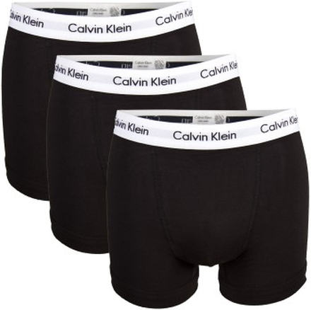 Calvin Klein 3P Cotton Stretch Trunks Sort/Hvid bomuld Large Herre