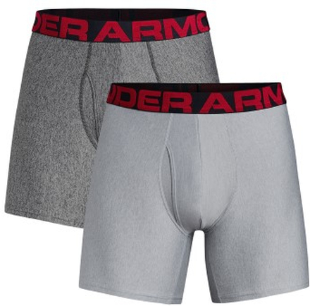 Under Armour 2P Tech 6in Boxers Grå polyester X-Large Herre