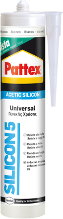 Pattex silicone sigillante acetico bianco 280ml vetro ceramica sanitari SILICON5