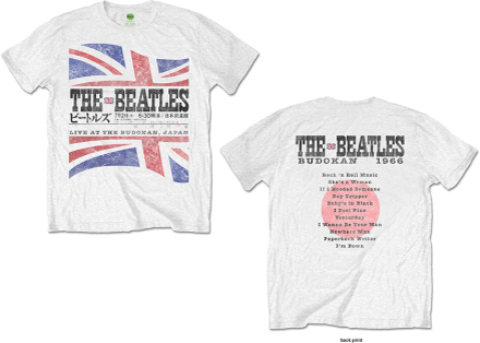 The Beatles: Unisex T-Shirt/Budokan Set List (Back Print) (Medium)