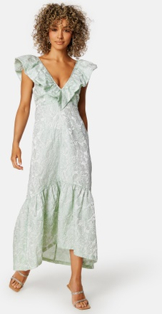 BUBBLEROOM Summer Luxe Flounce Midi Dress Green 2XL