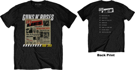 Guns N"' Roses: Unisex T-Shirt/Lies Track List (Back Print) (Small)