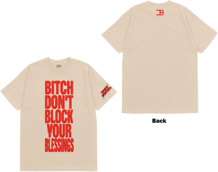 French Montana: Unisex T-Shirt/Don"'t Block Your Blessings (Back Print) (Large)