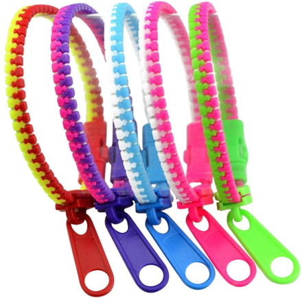 Zipper Bracelet Fidget Toy - Lila/Orange