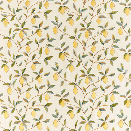 William Morris tyg Lemon Tree Embroidery Bayleaf/Lemon