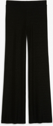 Flared glitter trousers - Black