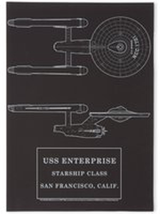 Star Trek Starfleet Original USS Enterprise Giclee Art Print - A4 - Wooden Frame