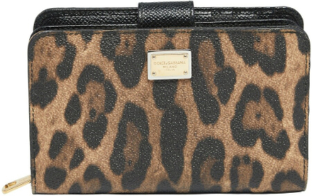 Leopard Print Zip Compact Wallet