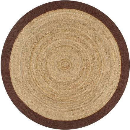Håndlavet tæppe med brun kant jute 150 cm