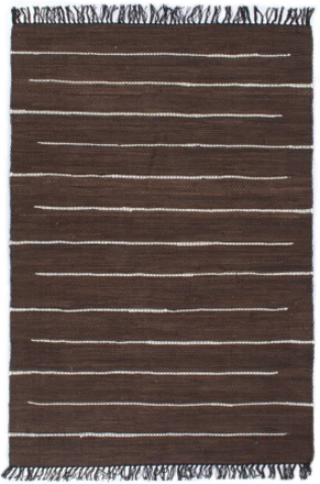 Håndvævet chindi-tæppe bomuld 200 x 290 cm brun