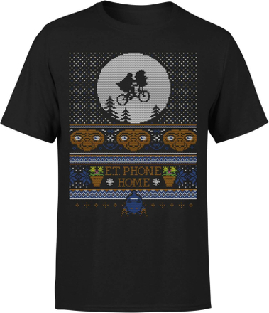 E.T Phone Home Fairisle Men's Christmas T-Shirt - Black - L