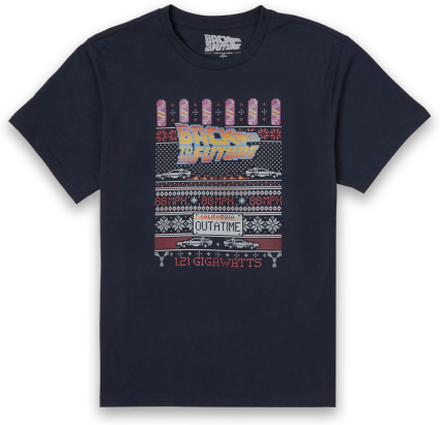 Back To The Future OUTATIME Men's Christmas T-Shirt - Navy - L