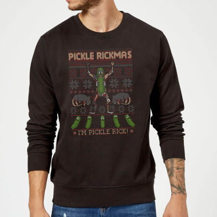 Rick and Morty Pickle Rick Christmas Jumper - Black - XXL