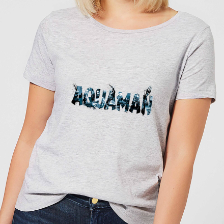 Aquaman Chest Logo Women's T-Shirt - Grey - L
