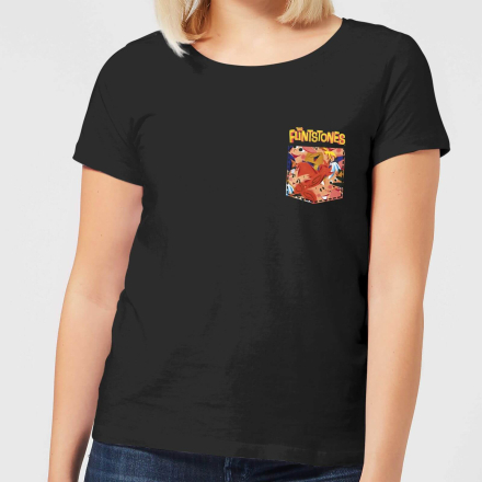 The Flintstones Pocket Pattern Women's T-Shirt - Black - XL