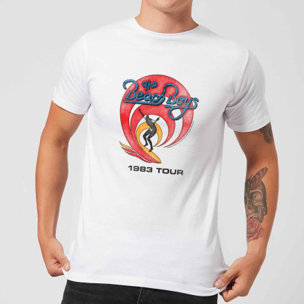 The Beach Boys Surfer 83 Men's T-Shirt - White - 5XL