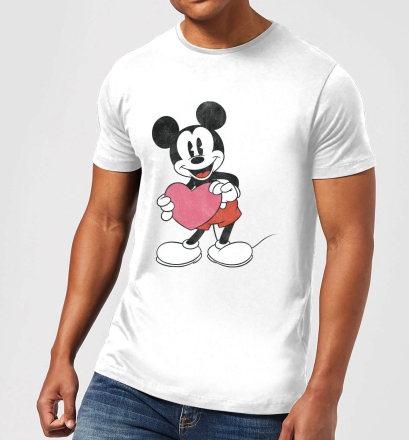 Disney Mickey Mouse Heart Gift T-Shirt - White - 5XL - White