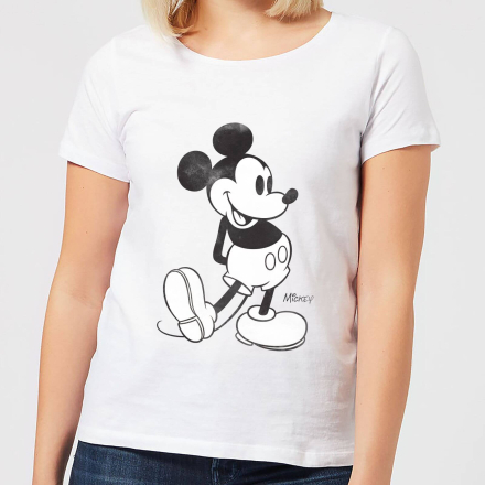 Disney Mickey Mouse Walking Women's T-Shirt - White - L - White
