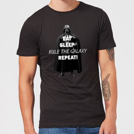 Star Wars Eat Sleep Rule The Galaxy Repeat Men's T-Shirt - Black - L - Black