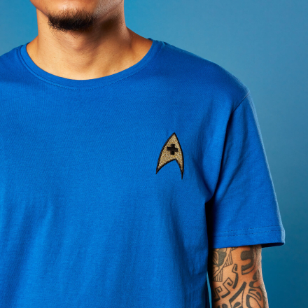 Embroidered Medic Badge Star Trek T-shirt - Royal Blue - XXL - royal blue