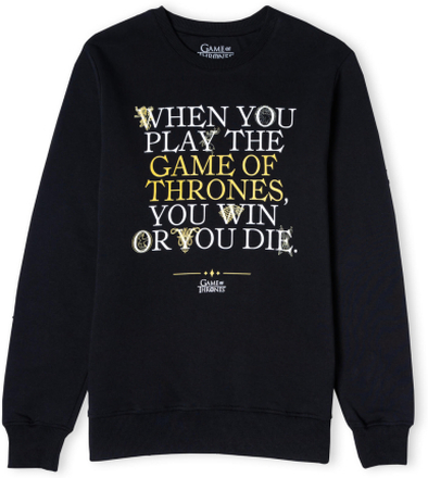 Game of Thrones Win Or Die Unisex Sweatshirt - Black - XL - Black