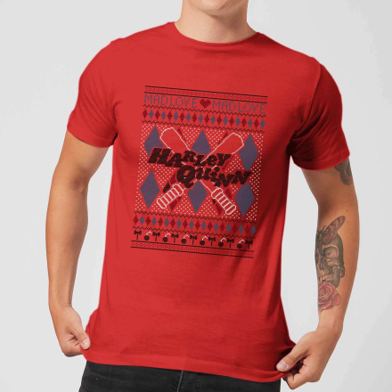 Harley Quinn Men's Christmas T-Shirt - Red - L