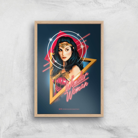 Wonder Woman Welcome To The 80s Giclee Art Print - A2 - Wooden Frame