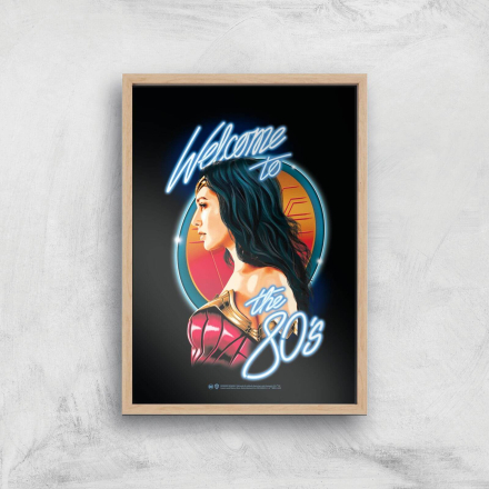 Wonder Woman Retro Giclee Art Print - A2 - Wooden Frame