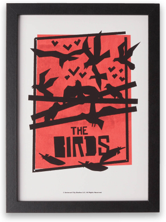 Hitchcock The Birds Abstract Giclee Art Print - A3 - Print Only