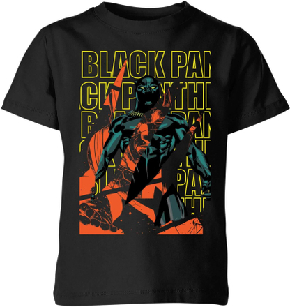 Marvel Avengers Black Panther Collage Kids' T-Shirt - Black - 7-8 Years