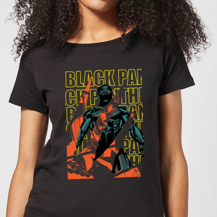 Marvel Avengers Black Panther Collage Women's T-Shirt - Black - L - Black