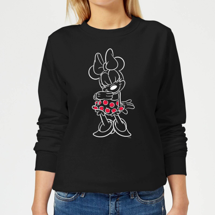 Disney Mini Mouse Line Art Women's Sweatshirt - Black - XXL
