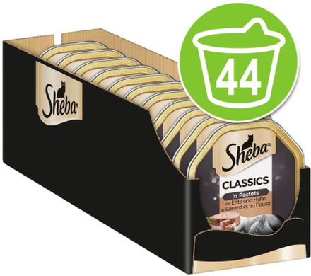 Megapack Sheba Schale 44 x 85 g - Classics in Pastete Ente und Huhn