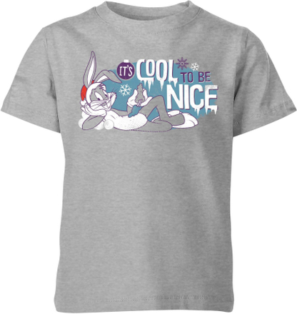 Looney Tunes Its Cool To Be Nice Kids' Christmas T-Shirt - Grey - 11-12 Years