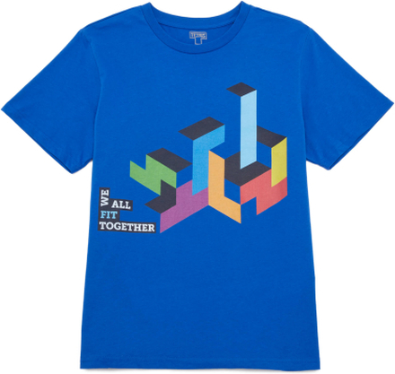Tetris™ We All Fit Together Unisex T-Shirt - Blue - XL - Blue