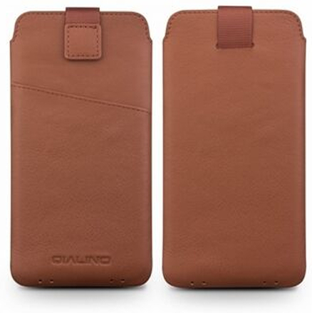 QIALINO Genuine Cowhide Leather Protection Pouch Cover with Card Slot for iPhone XS Max / XR