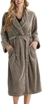 Damella Jaquard Fleece Robe Brun polyester XX-Large Dame