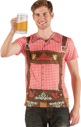 Oktoberfest T-Skjorte til Mann med Fotorealistisk Motiv