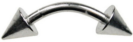 Silver Basic Spike Øyenbrynspiercing - Strl 1.2 x 10 mm med 3 mm spike