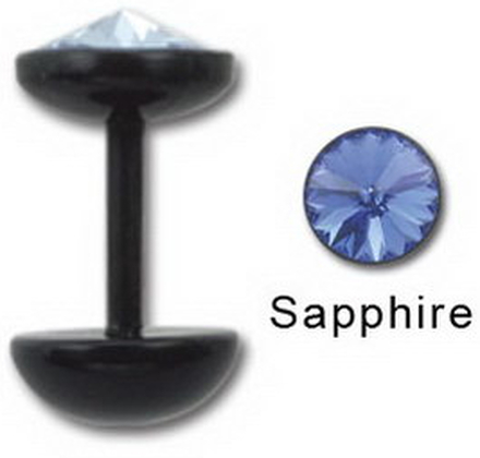 Blue Diamond - Svart Fake Piercing