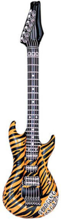 Tigermönstrad Uppblåsbar Gitarr i Svart och Orange- 107 cm