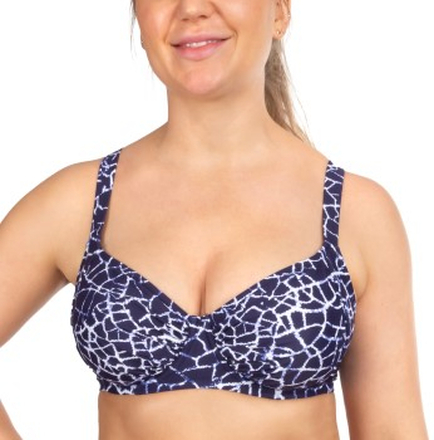 Damella Sophia Navy Crackle Underwire Bikini Bra Marine mønster polyester E 42 Dame