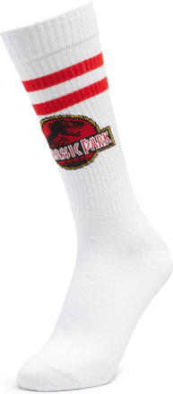 Men's Jurassic Park Logo Sports Socks - White - UK 8-11