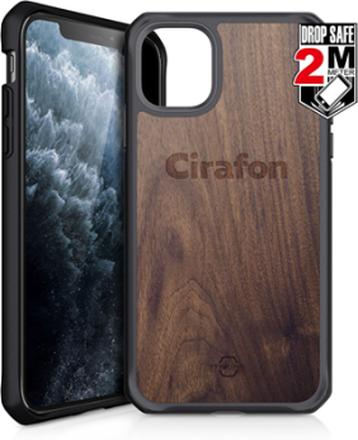 Cirafon Hybrid Fusion Drop Safe Iphone 11 Pro Max Mørkt Træ; Sofistikeret Sort