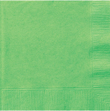 20 stk Små Limegrønne Servietter 25x25 cm